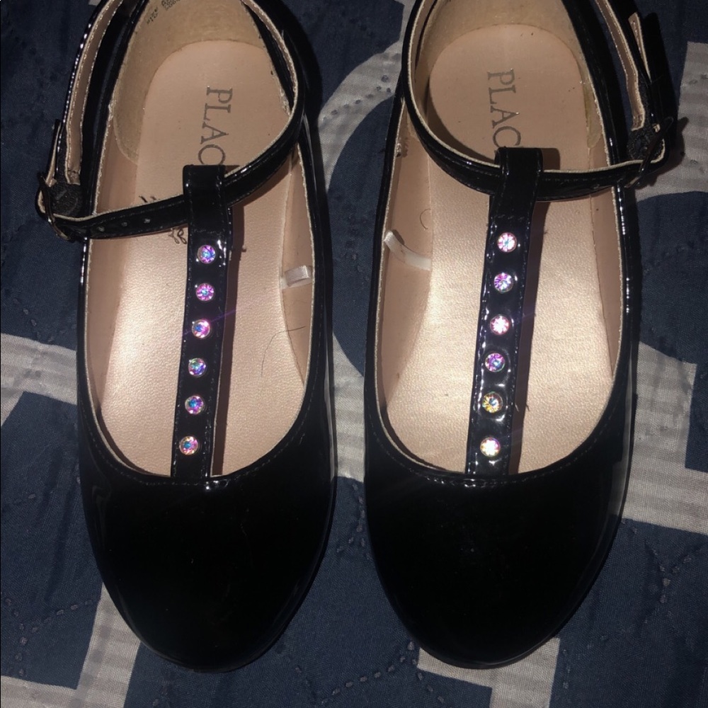 Black flats with rhinestones